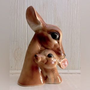 Vintage Ceramic Mother and Fawn Deer Decor